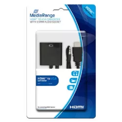 Καλώδιο μετατροπέας MEDIARANGE από HDMI σε VGA με 3.5mm. audio socket Black