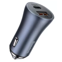 Φορτιστής Αυτοκινήτου Baseus Golden Contactor Pro Dual Quick Charger U+C Power Delivery 3.0 Quick Charge 4, SCP FCP AFC 40W Dark Gray (CCJD-0G)