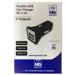 Φορτιστής Αυτοκινήτου NG 2USB 5V 3.1A μαύρο