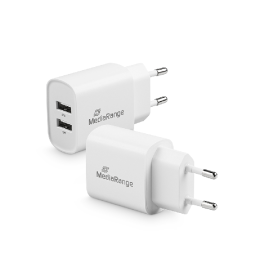 Φορτιστής MediaRange 12W with two USB-A outputs, white