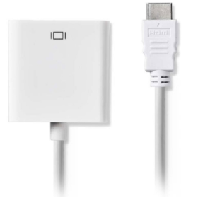 Καλώδιο VGA TO HDMI NEDIS CCGP34900WT02 HDMI - VGA CABLE HDMI CONNECTOR - VGA FEMALE + 3.5MM OUTPUT 0.2M WHITE VGA ΣΕ HDMI