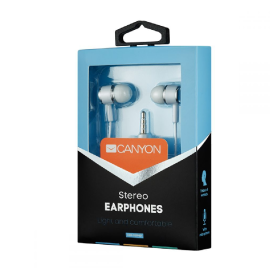 Ακουστικά Canyon Stereo headphones with mic, 3.5mm WHITE