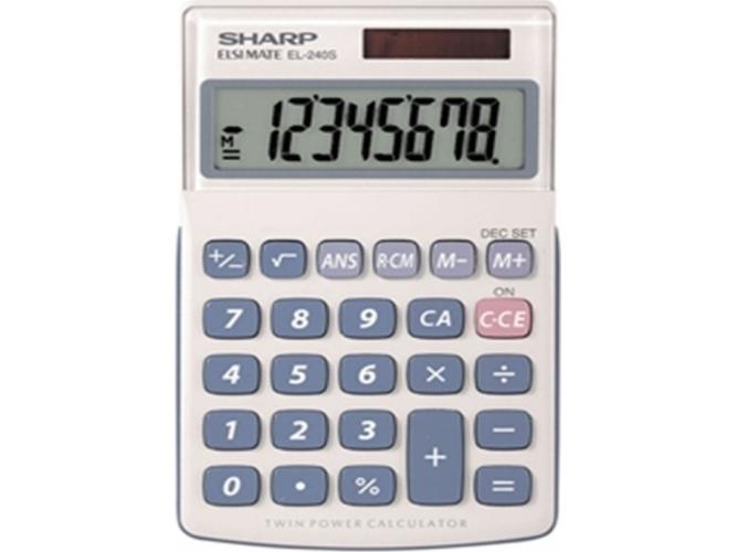 Sharp Αριθμομηχανή Απλή EL-240SAB 8 Ψηφίων σε Λευκό Χρώμα