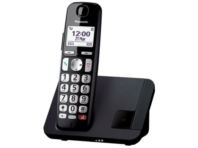 Panasonic KX-TGE250 Ασύρματο Τηλέφωνο με Aνοιχτή Aκρόαση Μαύρο
