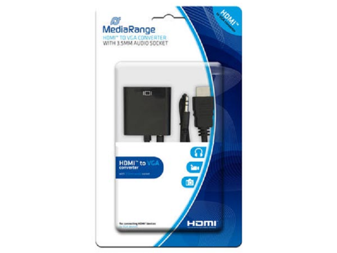 Καλώδιο μετατροπέας MEDIARANGE από HDMI σε VGA με 3.5mm. audio socket Black