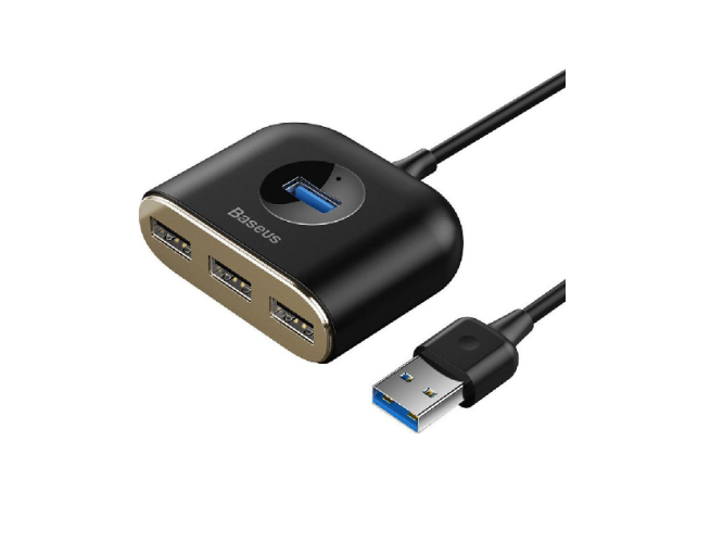 Hub usb adapter Baseus Square round 4in1 USB3.0 1m Black