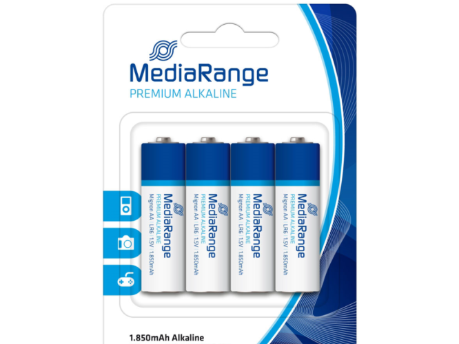Αλκαλικές Μπαταρίες Mediarange Premium Mignon AA LR6 1.5V Pack 4