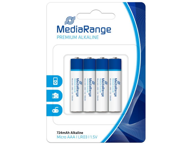 Αλκαλικές Μπαταρίες Mediarange Premium Micro AAA LR03 1.5V Pack 4